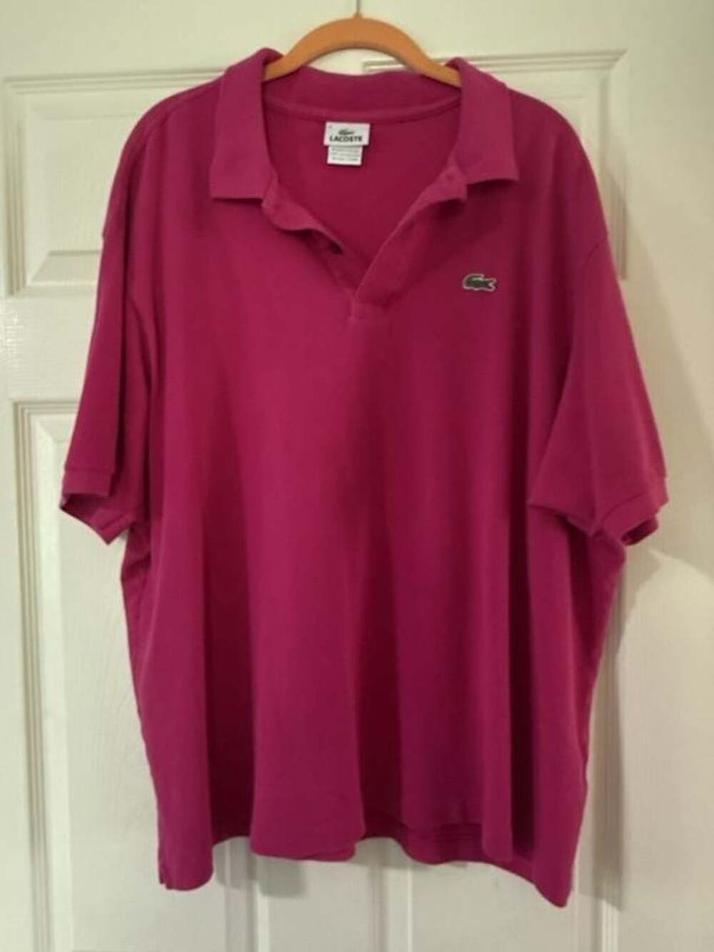 Lacoste Classic Fit Polo Size 9 Pink Short Sleeve